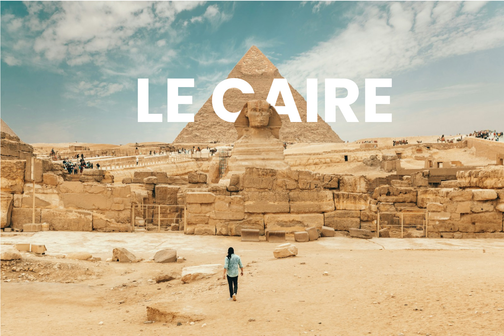 person walking near The Great Sphinx