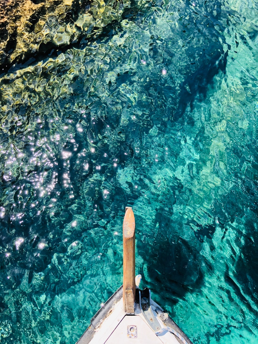 Barque en bois brun sur un plan d'eau pendant la journée.